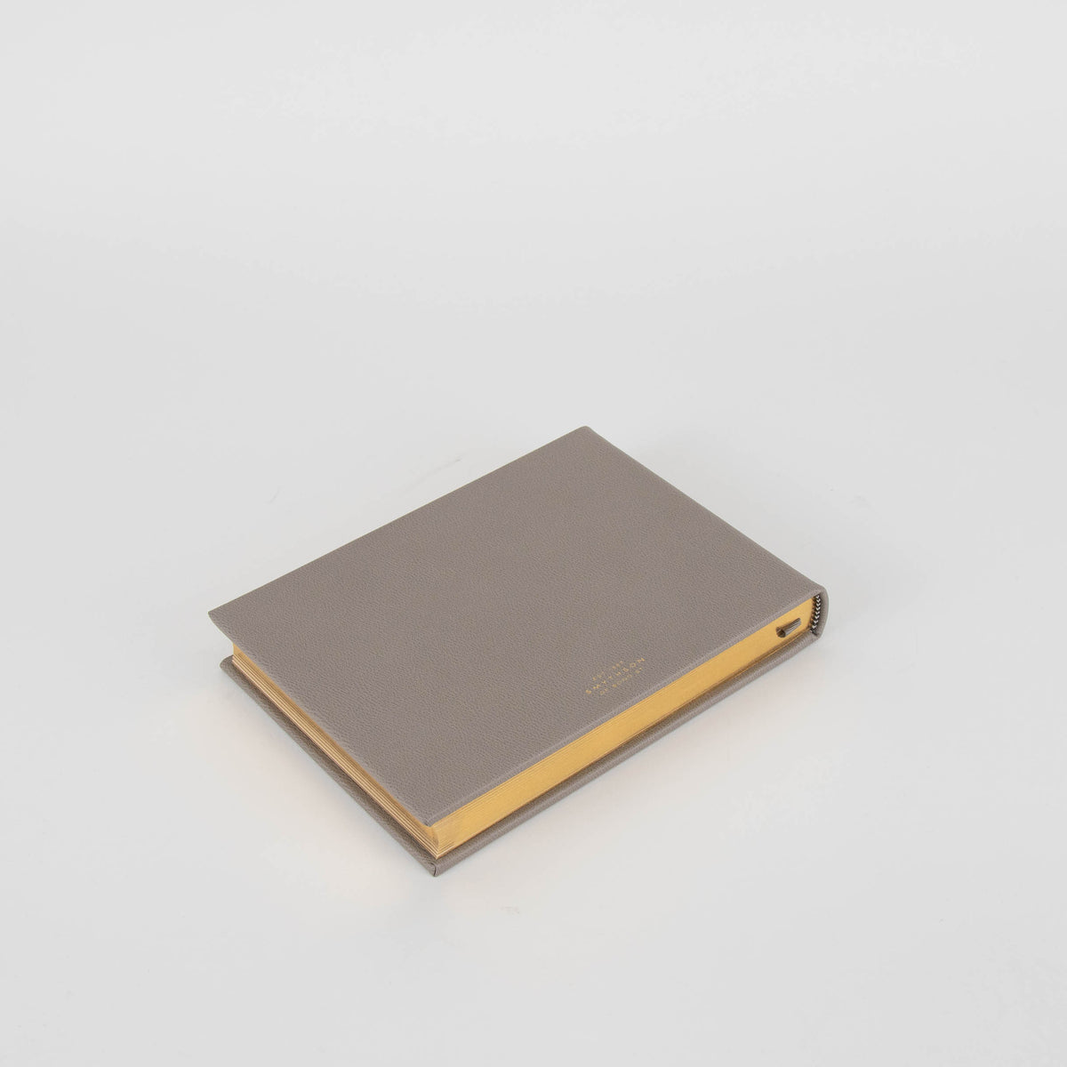 Smythson Dove Grey Leather Hardbound Guest Book