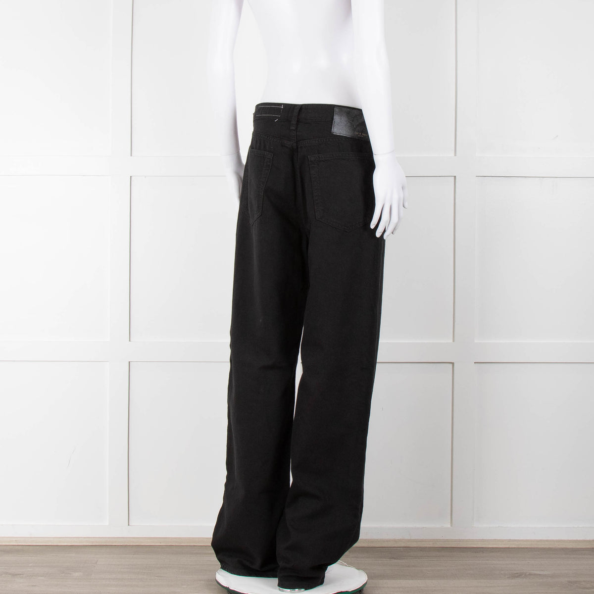 Rag & Bone Black Logan Mid Rise Wide Leg Jeans