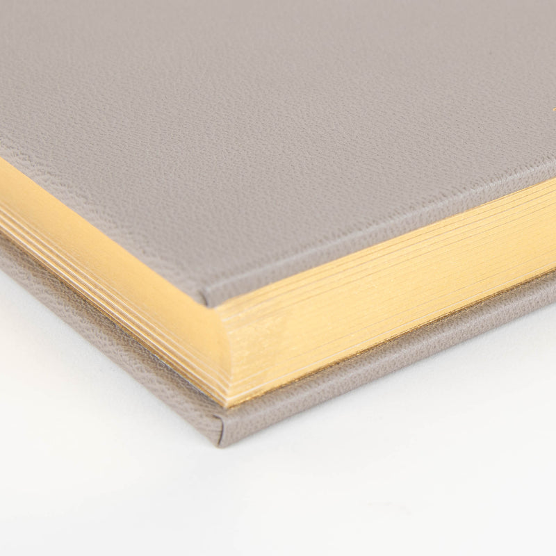 Smythson Dove Grey Leather Hardbound Guest Book