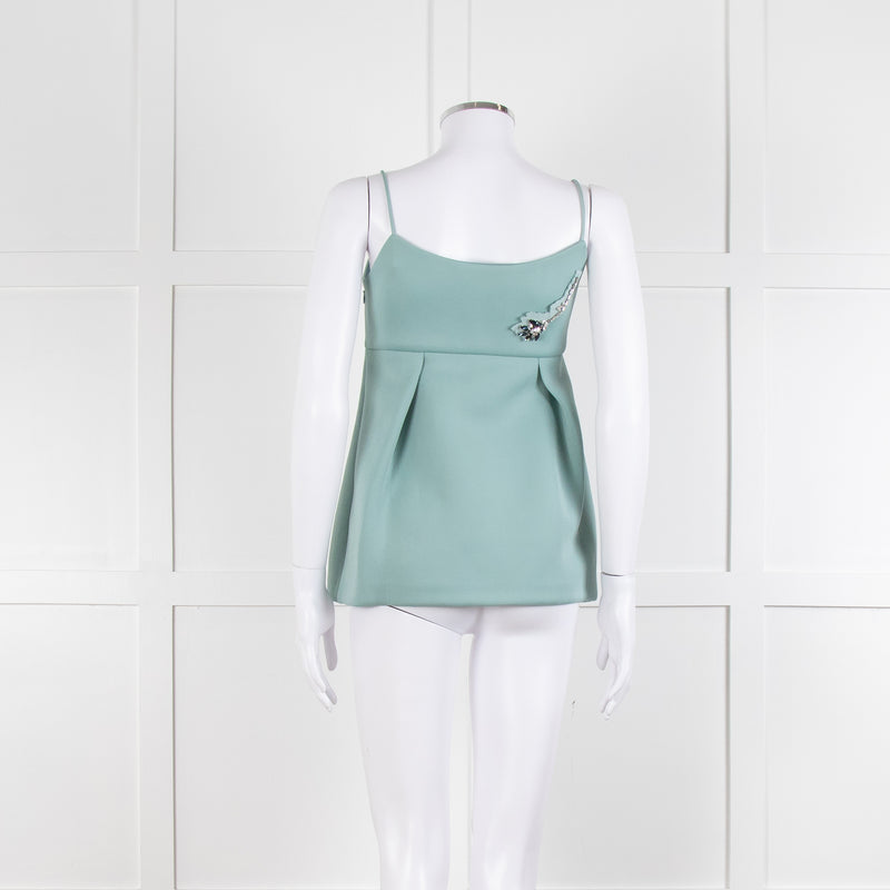 Prada Turquoise Camisole Top with Embellishments