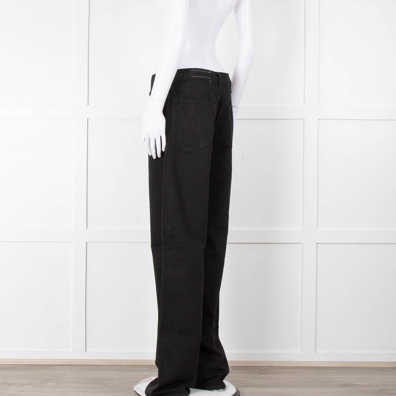 Rag & Bone Black Logan Mid Rise Wide Leg Jeans