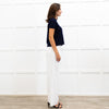 Joseph Navy Fine Knit Short Sleeve Cashmere Sweater