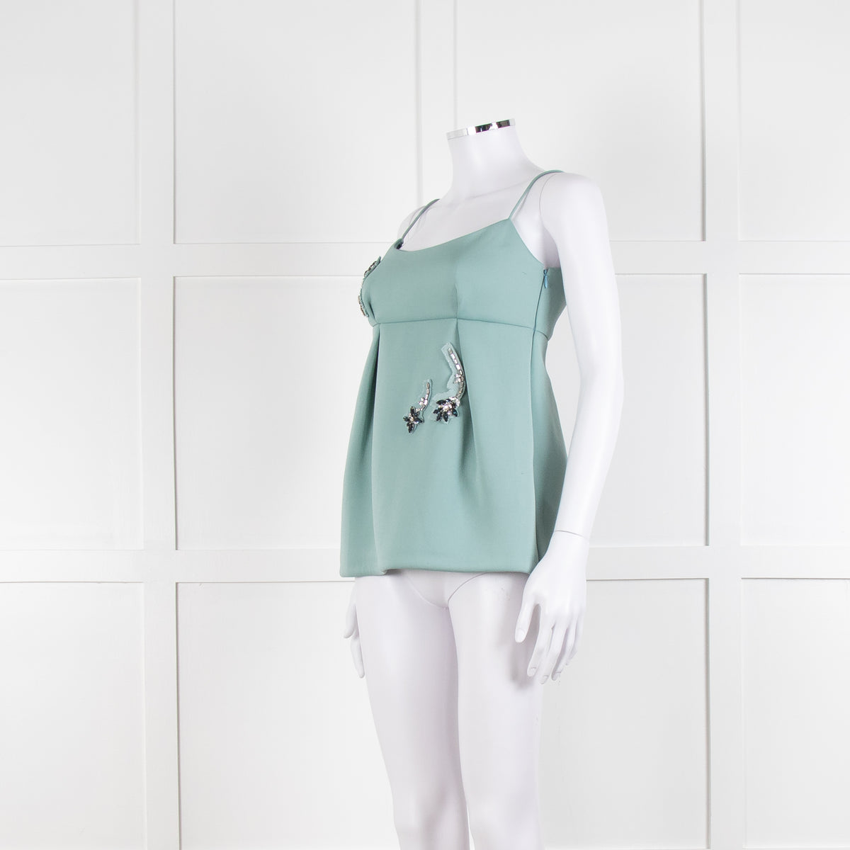 Prada Turquoise Camisole Top with Embellishments