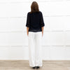 See By Chloe Navy Frilled Sheer Blouse
