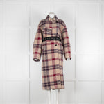 Isabel Marant Etoile Maroon and Tan Laurie Check Coat