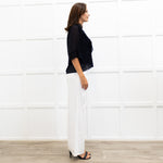 See By Chloe Navy Frilled Sheer Blouse