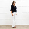 See By Chloe Navy Frilled Sheer Blouse