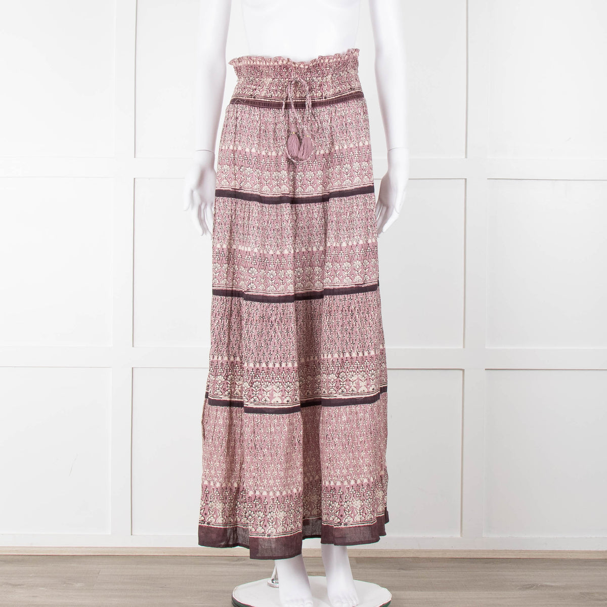 MABE Purple Block Print Maxi Skirt