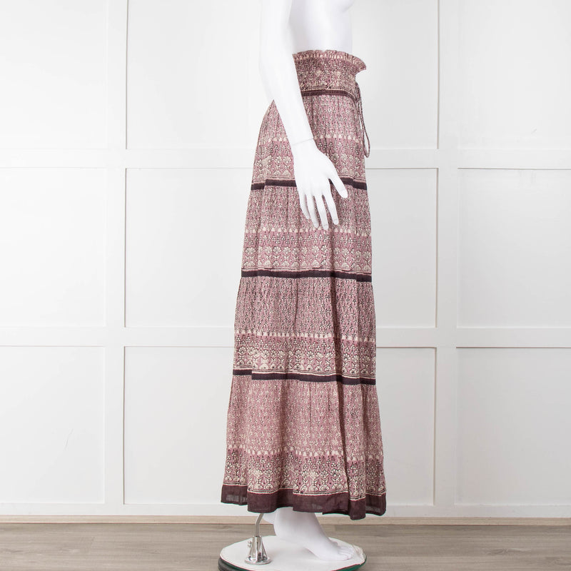 MABE Purple Block Print Maxi Skirt