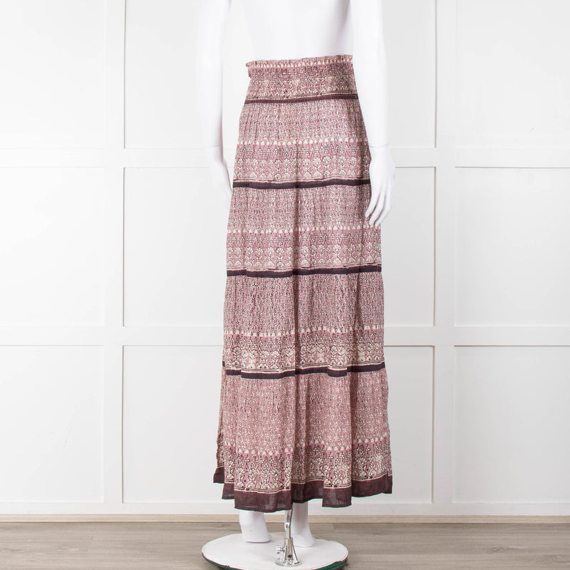 MABE Purple Block Print Maxi Skirt
