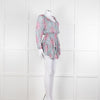 LoveShackFancy Blue and Pink Drop Waist Mini Dress