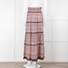 MABE Purple Block Print Maxi Skirt