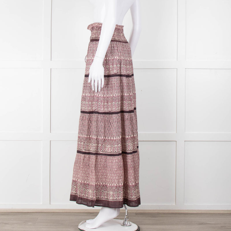 MABE Purple Block Print Maxi Skirt