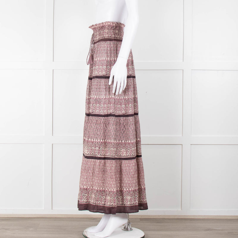 MABE Purple Block Print Maxi Skirt