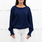 WYSE Navy Adele Shimmer Cardigan