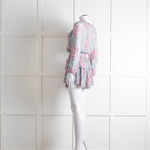 LoveShackFancy Blue and Pink Drop Waist Mini Dress