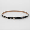 Christian Dior Black Skinny Belt With Silver Balls