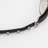 Christian Dior Black Skinny Belt With Silver Balls