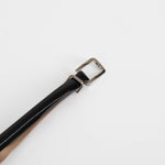 Christian Dior Black Skinny Belt With Silver Balls