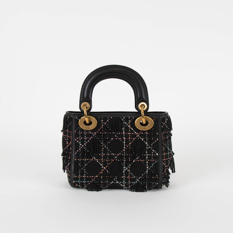 Dior Mini Beaded Lady Dior with Crossbody Chain Strap