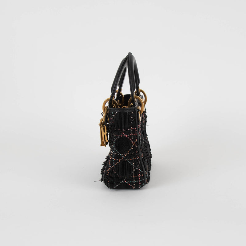 Dior Mini Beaded Lady Dior with Crossbody Chain Strap