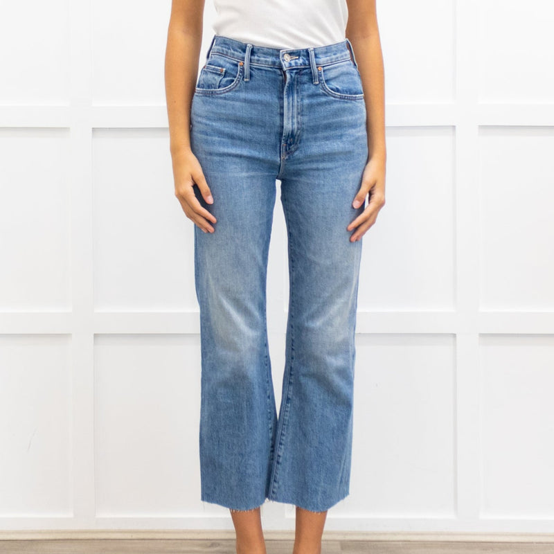 Mother Denim Washed Blue 'Lasso Sneak' Jeans
