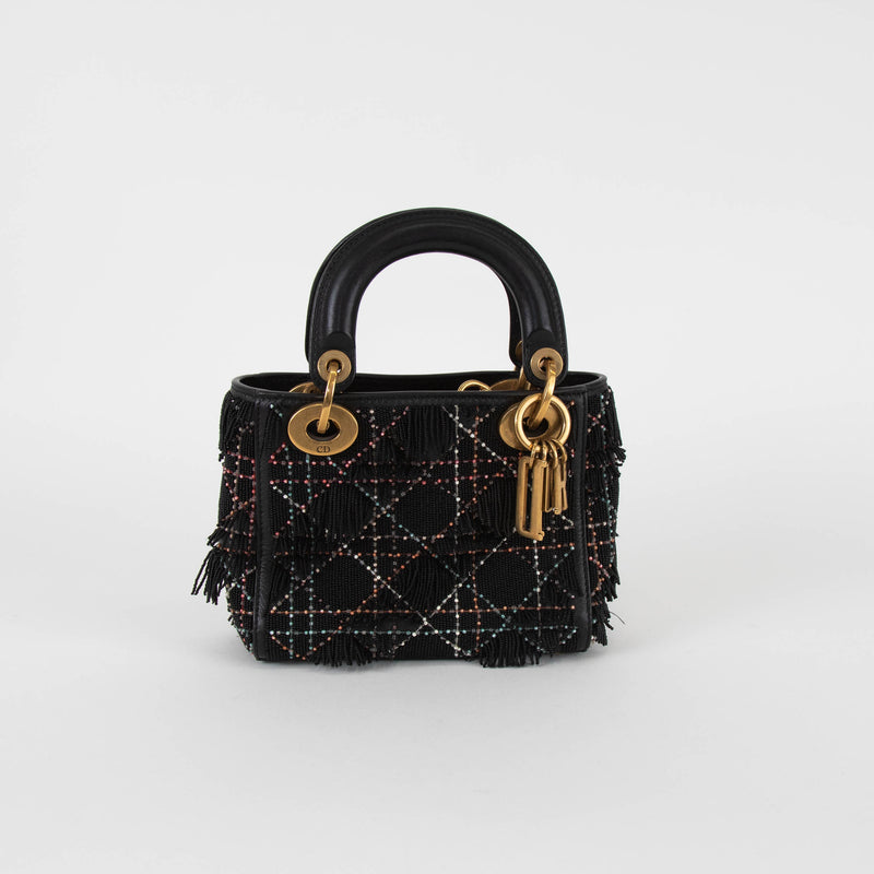 Dior Mini Beaded Lady Dior with Crossbody Chain Strap