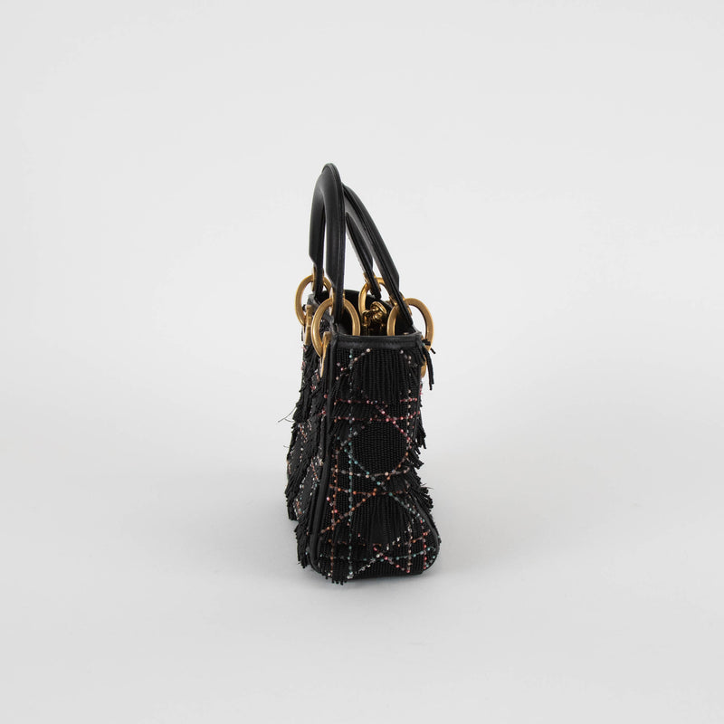 Dior Mini Beaded Lady Dior with Crossbody Chain Strap