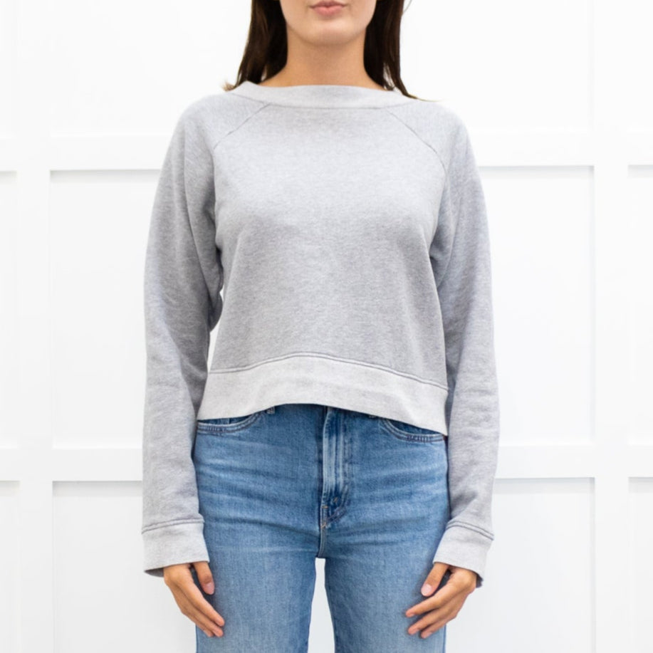 Victoria Beckham Grey Slash Neck Sweatshirt