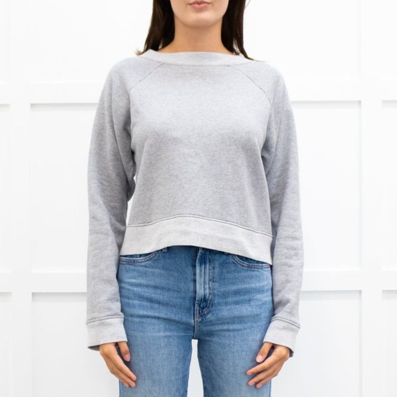 Victoria Beckham Grey Slash Neck Sweatshirt
