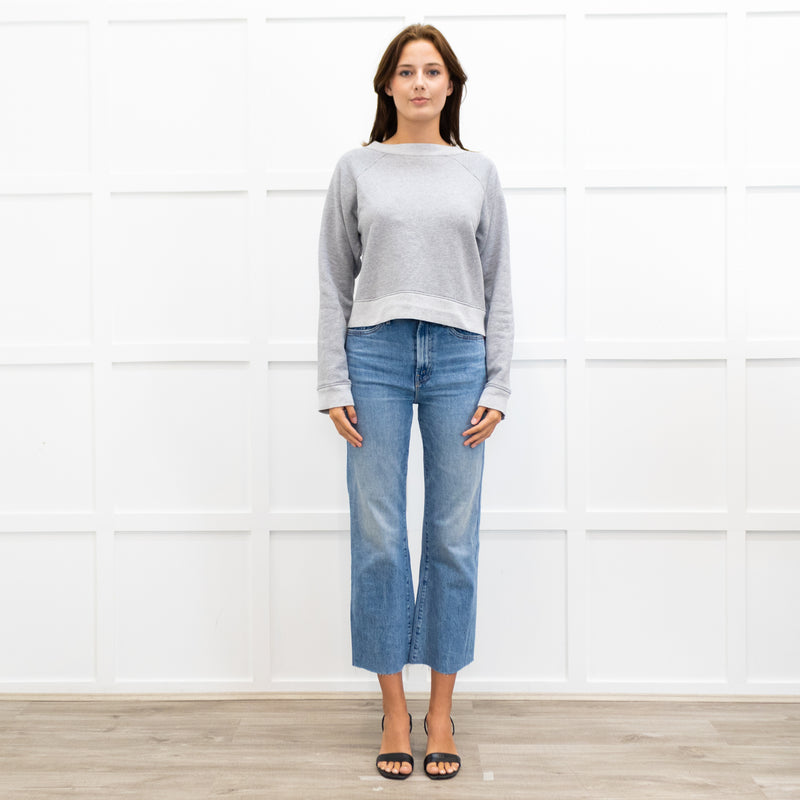 Victoria Beckham Grey Slash Neck Sweatshirt
