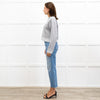 Victoria Beckham Grey Slash Neck Sweatshirt