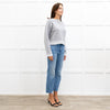 Victoria Beckham Grey Slash Neck Sweatshirt