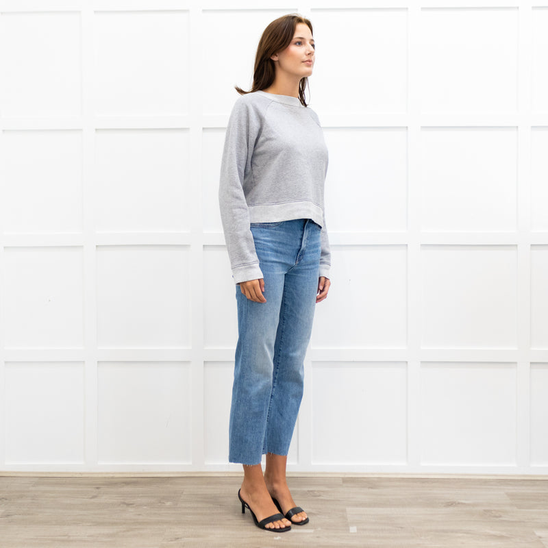 Victoria Beckham Grey Slash Neck Sweatshirt
