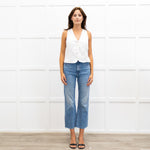 J Crew White Linen Button Up Waistcoat