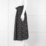 Bimba Y Lola Black Daisy Print Cotton Skirt