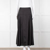 ME + EM Black Satin Plisse Skirt with Beaded Waist