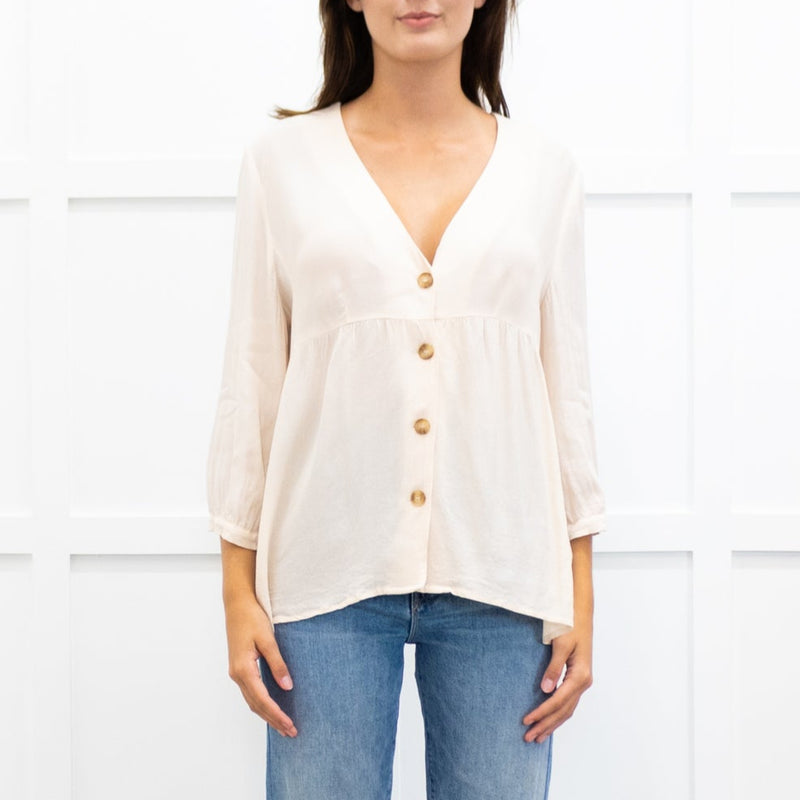 Ba&Sh Pale Peach Button Up Blouse