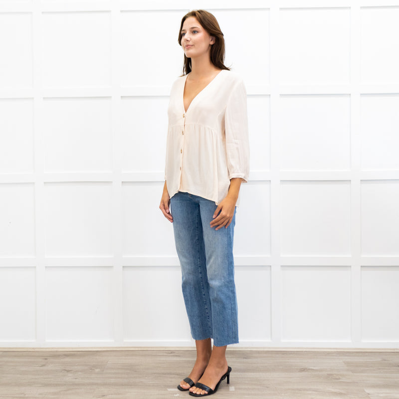 Ba&Sh Pale Peach Button Up Blouse
