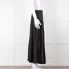 ME + EM Black Satin Plisse Skirt with Beaded Waist
