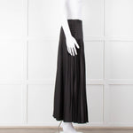ME + EM Black Satin Plisse Skirt with Beaded Waist