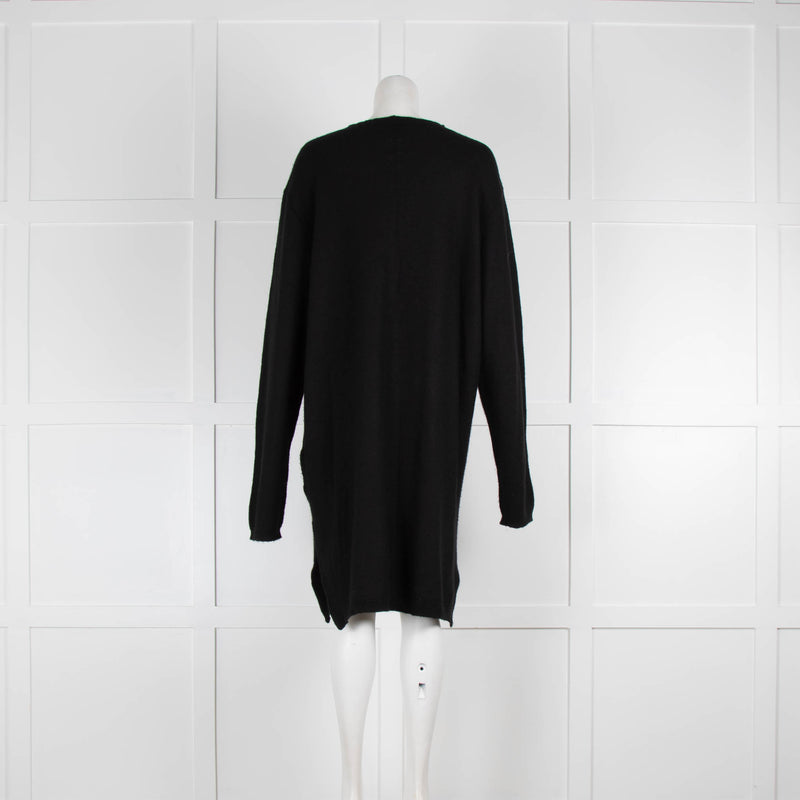 Rick Owens Black Boiled Cashmere Midi Dress