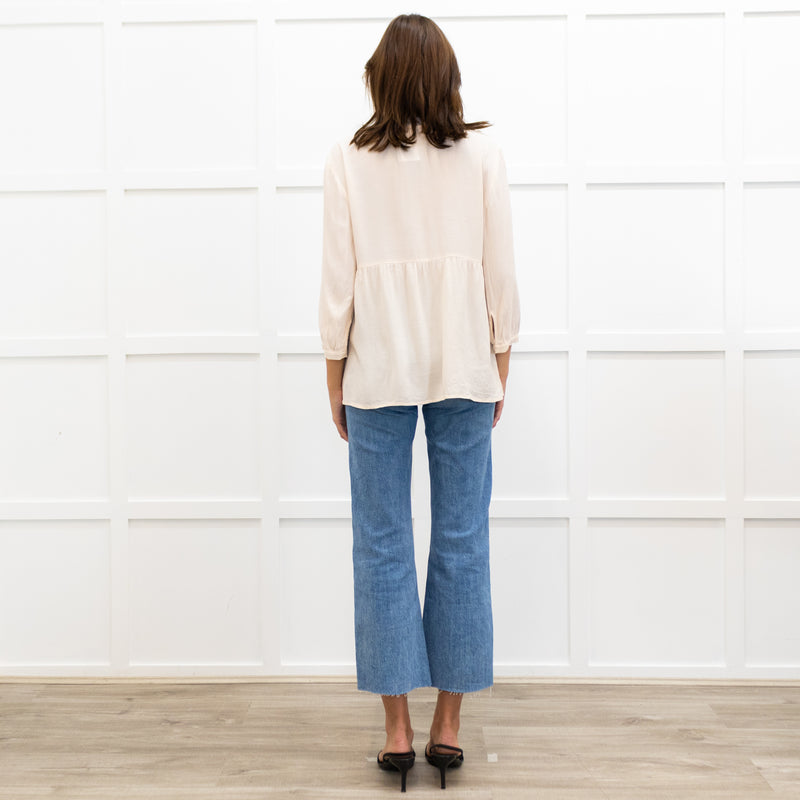 Ba&Sh Pale Peach Button Up Blouse
