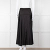 ME + EM Black Satin Plisse Skirt with Beaded Waist