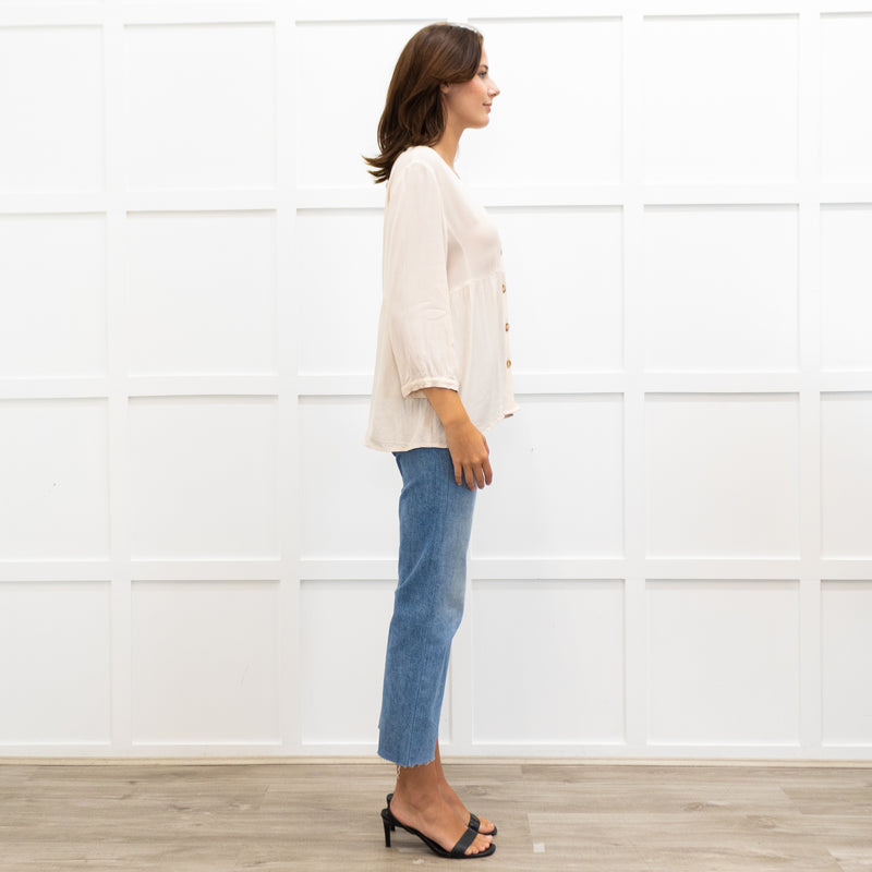 Ba&Sh Pale Peach Button Up Blouse