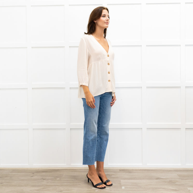 Ba&Sh Pale Peach Button Up Blouse