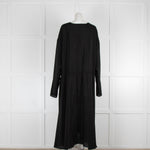 Raey Black Silk Drop Waist Oversized Black Maxi Dress
