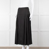 ME + EM Black Satin Plisse Skirt with Beaded Waist