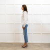 Ganni White Oversized Collar Frilled Edge Detail Blouse