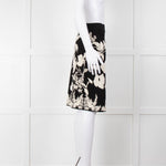 Alexander Mcqueen Black Stretch Skirt With White Flowers